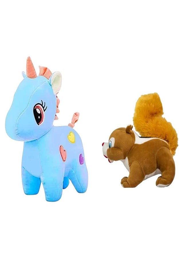 KPN Toy Figure Combo Pack of Unicon & Squirel Mini Character Figurines Set with Bright Colours & Smooth Finish | Playtime Display Set for Home and Desk Decor - Image 1